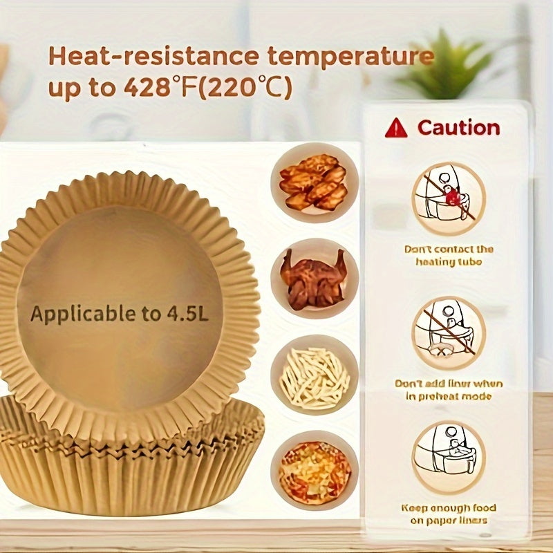 100-Piece Square Air Fryer Disposable Paper Liners Oil-Proof Water-Proof Baking Roasting Microwave