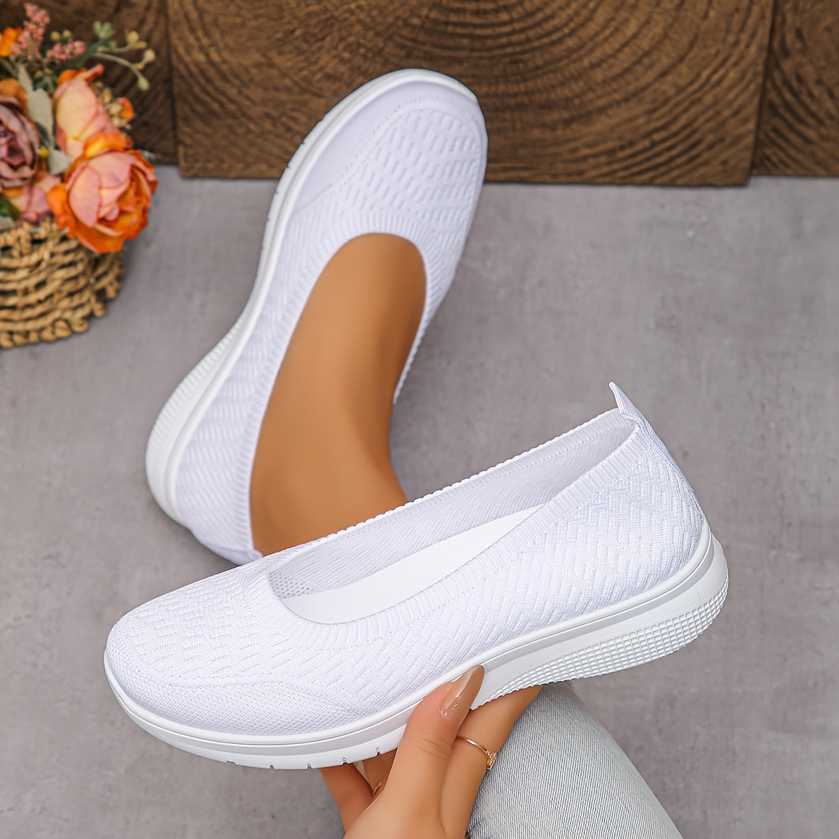 Women’s Slip-On Sock Sneakers Light Blue Casual Athletic Shoes