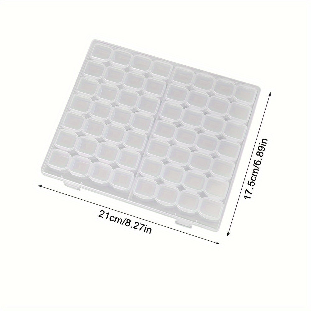 Mini Clear Jewelry Storage Box with Lid for Earrings Beads Makeup Pills 28 Slots