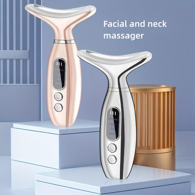 Rechargeable Facial and Neck Massager with Heat and 4 Modes