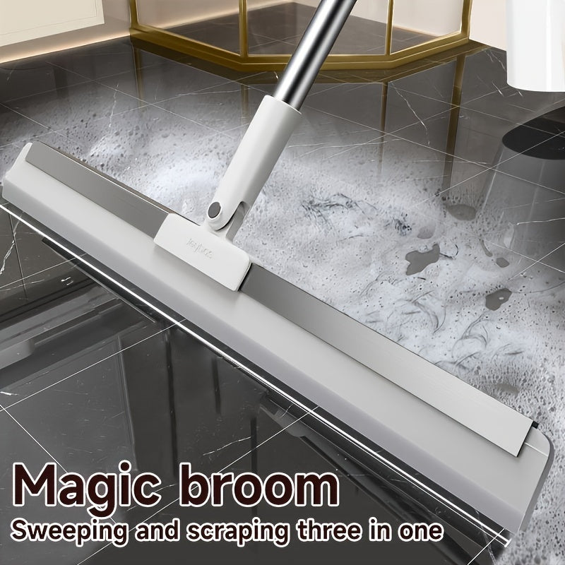 Mustahkam PP materialidan tayyorlangan tozalash vositasi: Hammabop sehrli supurgi, moslashuvchan silikon qizg'ich (49.99 sm) va zanglamaydigan po'latdan tayyorlangan tayoq bilan hammom, hojatxona, shisha va polni oson tozalash va suv artish uchun.