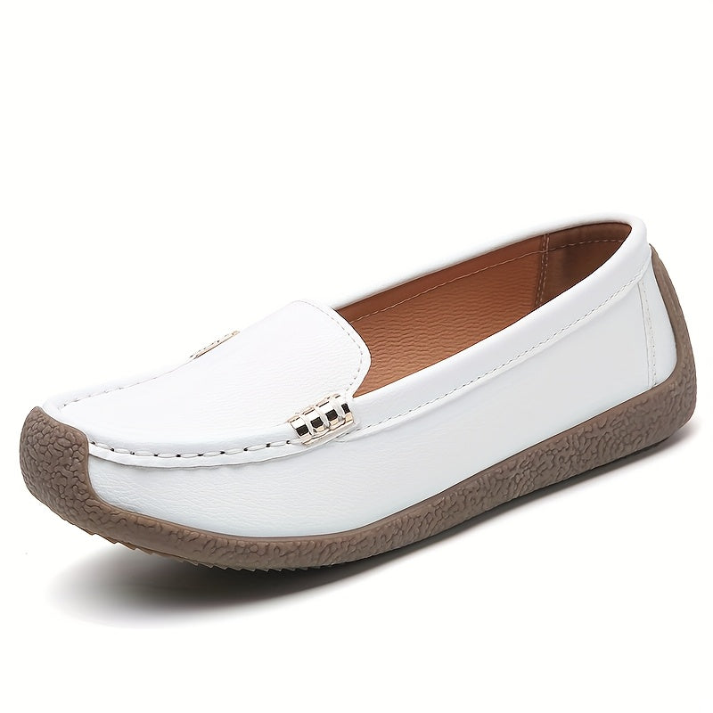 Women's Slip-On Loafers Synthetic Casual Shoes Black All-Season