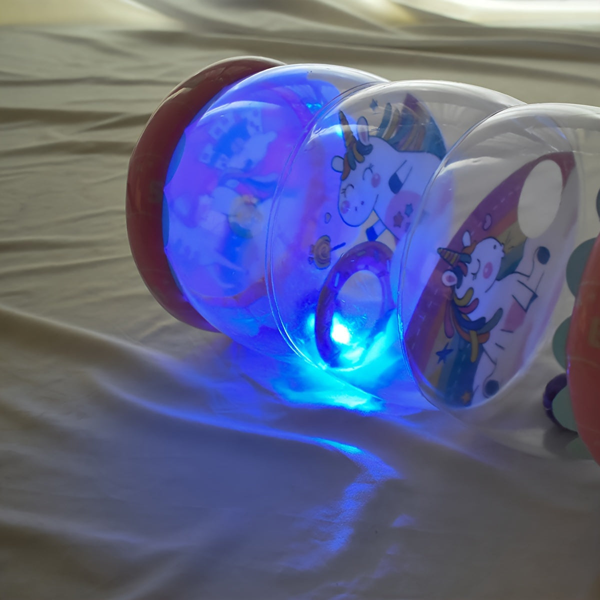 Multicolor PVC Glow Crawling Toy for Kids with Rattle and Ball for Early Development