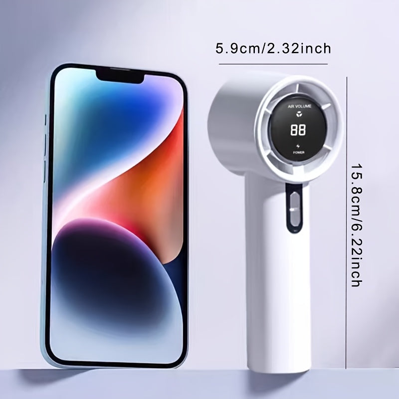 Portable Handheld Fan 13000rpm Ultra-High Speed Rechargeable Power Bank Compact Lightweight