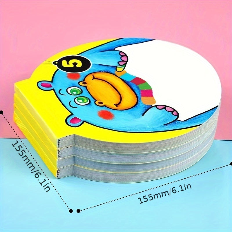 Coloring Book for 2-6 Year Olds with Animals and Portable Painting Supplies Pink