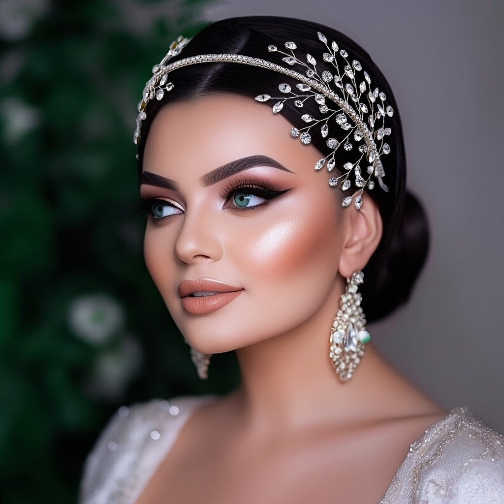 Rhinestone Bridal Headband Wedding Hair Accessory for Evening and Formal Events