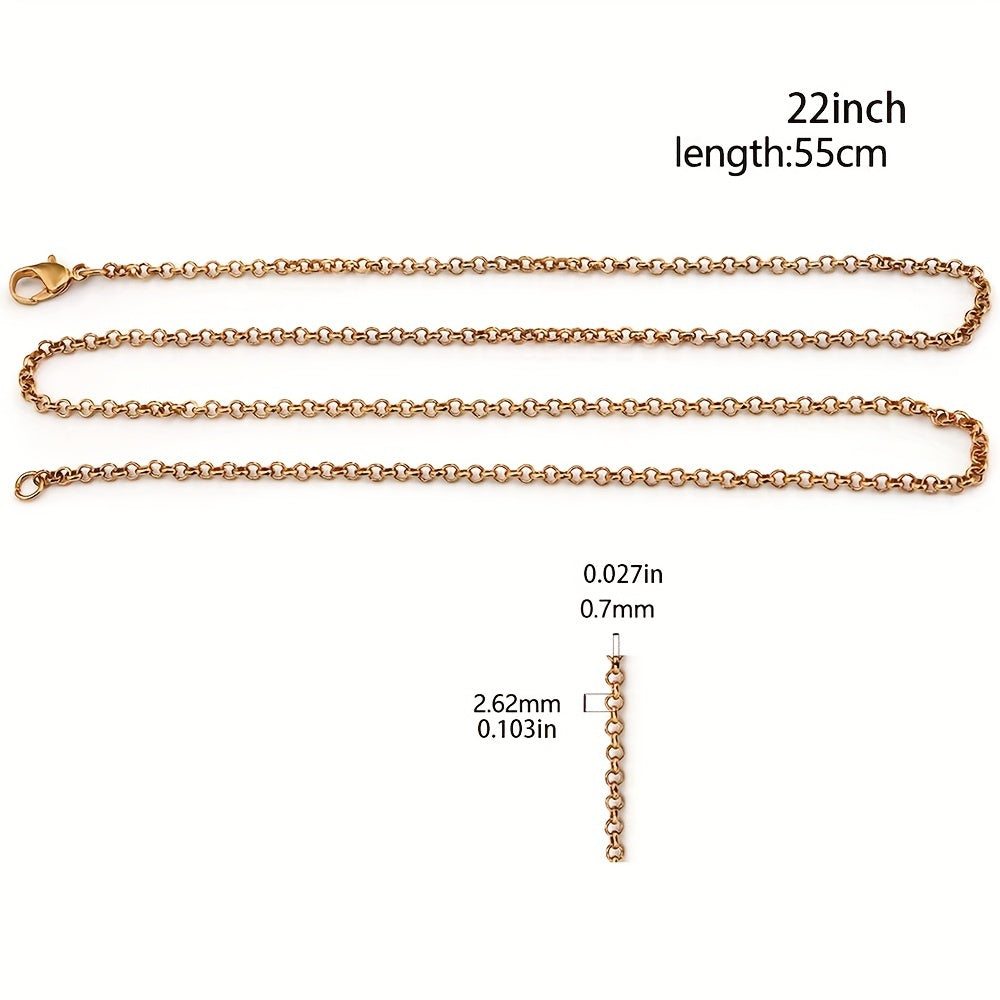 Pack of 10 Brass-Tone Link Cable Necklace Chains 53.34cm Lobster Clasps Jewelry Making