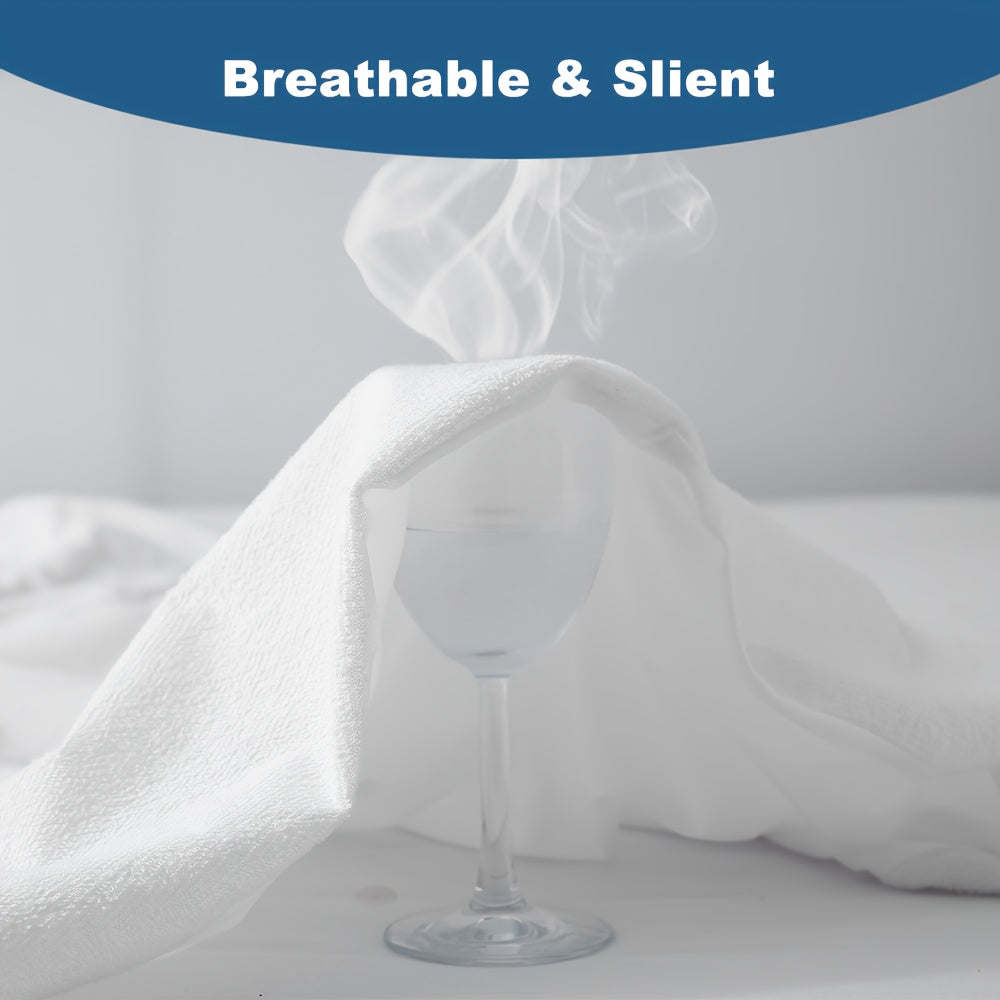 Микрофибровая защитная накладка на матрас водонепроницаемая дышащая с натяжной простыней, глубокие карманы, легкий уход