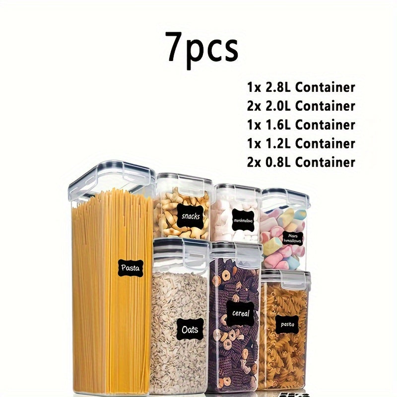 Food Storage Containers Set of 3, 6, 7, or 9 with Lids for Pantry, Cereal, Snacks