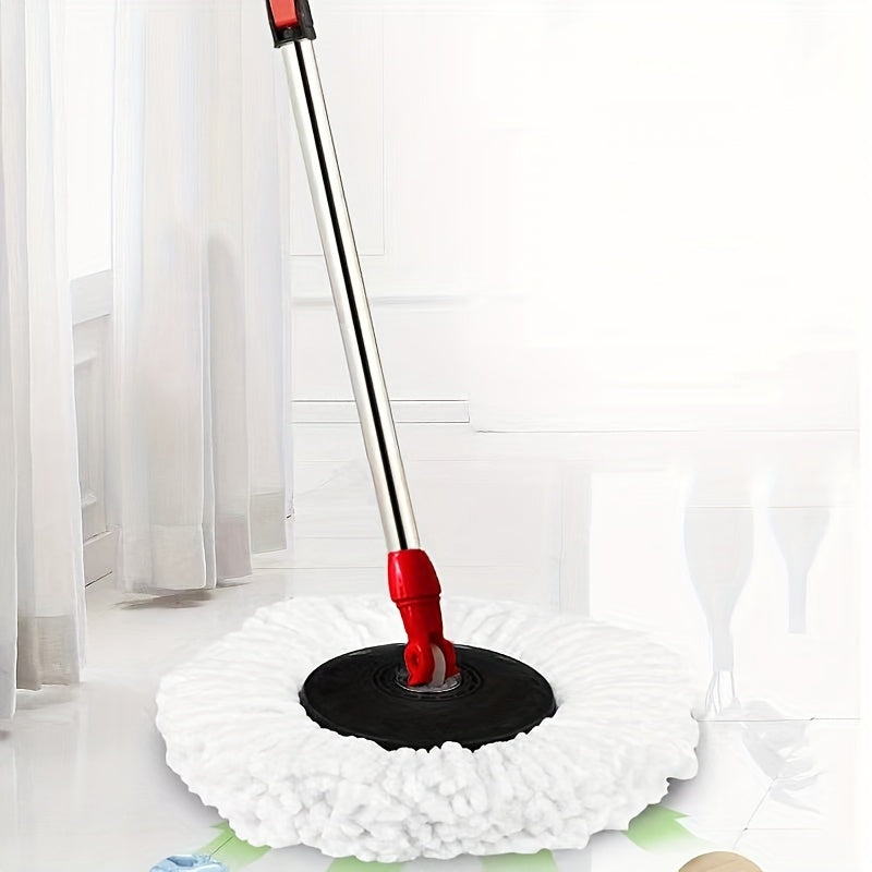 Dual-Function Spin Mop Set with Wheels for Kitchen Bathroom Floor Cleaning