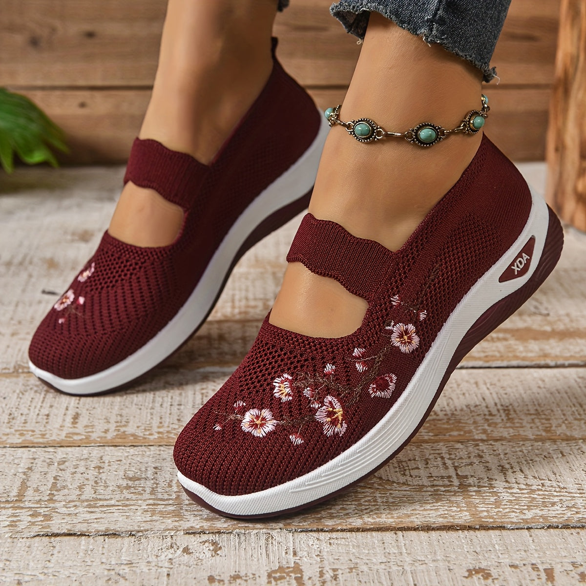 Zapatillas casuales para mujer, zapatos transpirables de caña baja con suela de goma