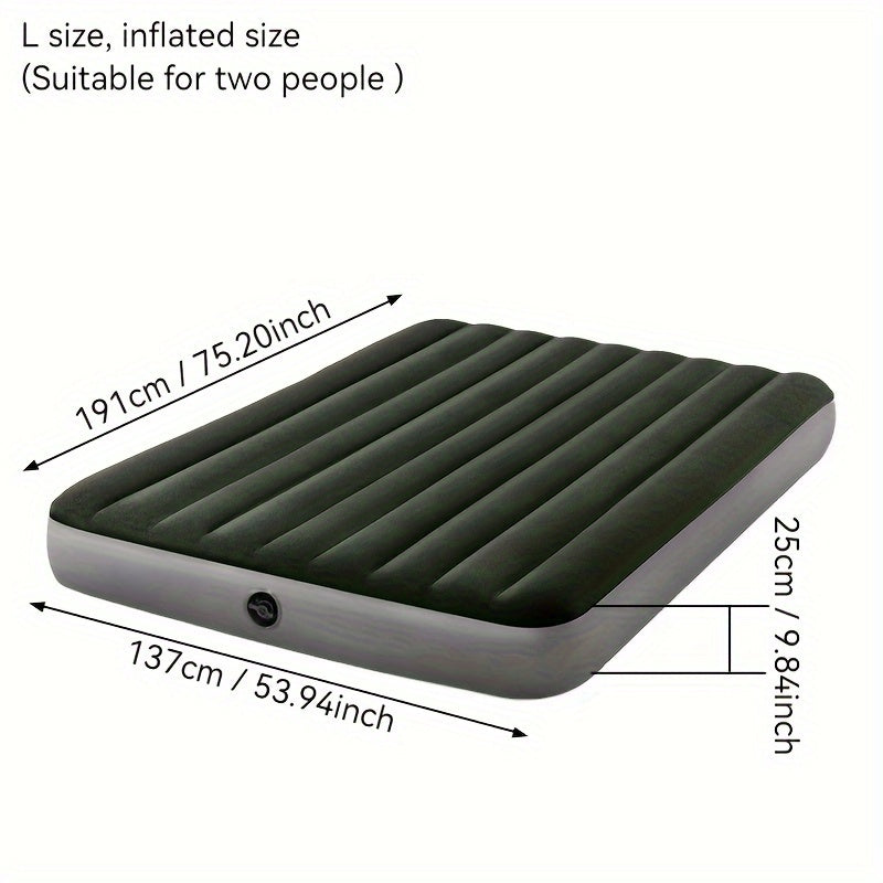 Inflatable Air Mattress Waterproof PVC Nylon for Camping Hiking Office Naps Blue