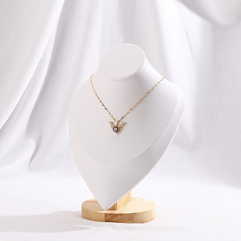 Soporte de joyería de madera en forma de corazón para collares, relojes y accesorios