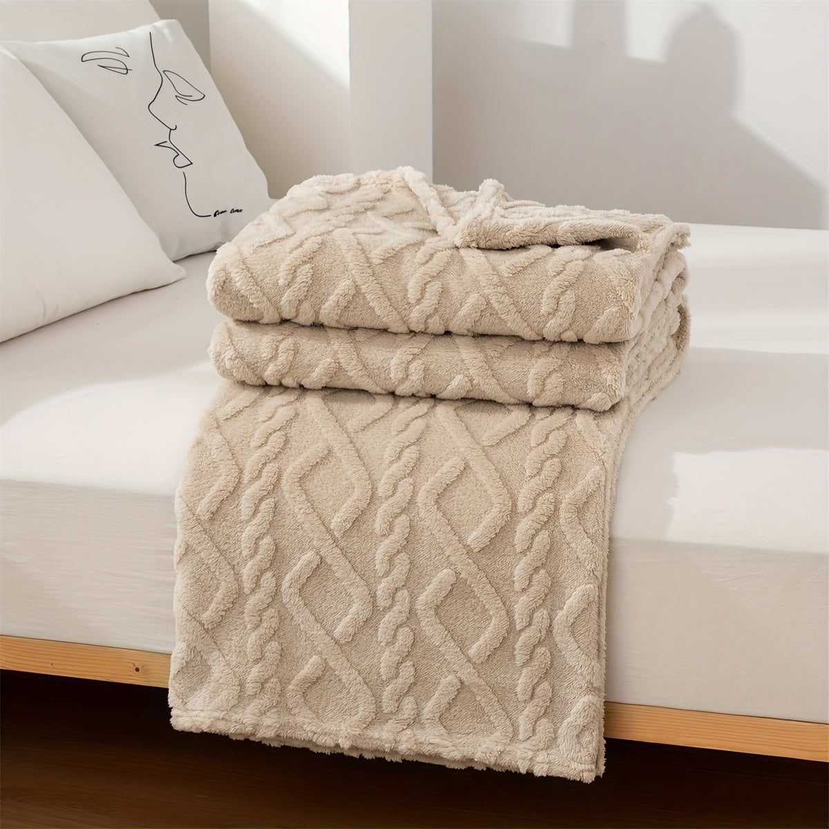 Cozy Embossed Sweater-Style Blanket for Winter and Holiday Occasions