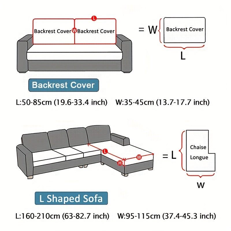 Waterproof Jacquard Sofa Cushion Cover with Leaf Pattern for 1/2/3-Seater and Sectional Sofas Machine Washable Living Room Home Decor