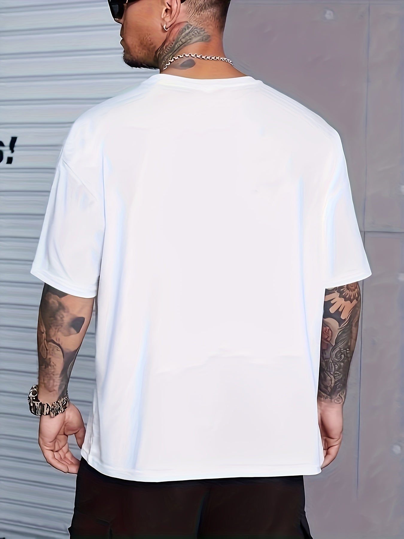 Men's Plus Size Polyester Graphic Print T-Shirt Crew Neck Streetwear All-Season