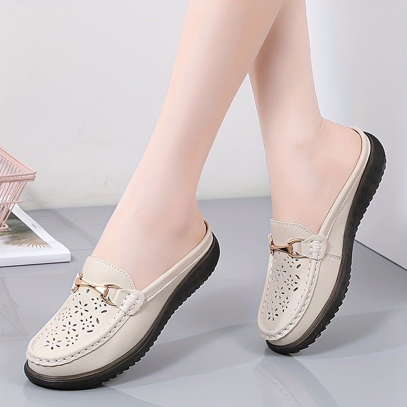 Women Lightweght Slip-On Mules Flat Non-Slip Loafers Casual All-Season
