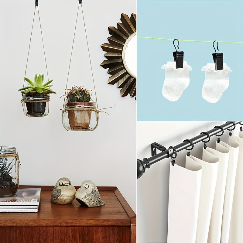 Set of 50 Metal Curtain Clips for Hanging Curtains and Window Treatments