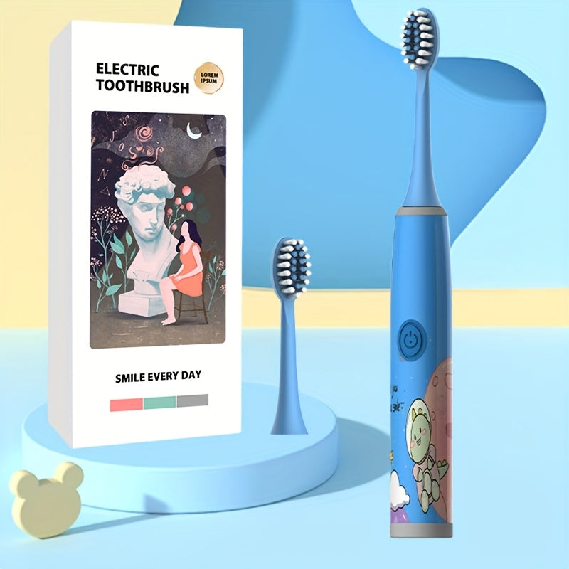 Kids Electric Toothbrush with 2-6 Brush Heads Soft Bristles Space Series