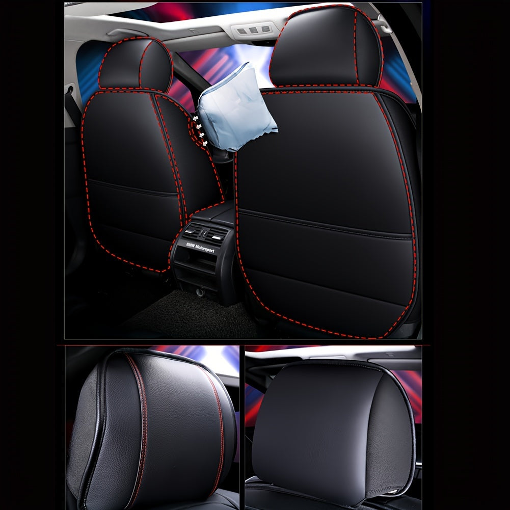 Car Seat Cover Breathable PU Leather Protector Front Seat with Safety Cushion