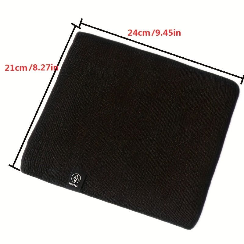 Black Men's Cozy Knit Neck Gaiter with Fleece Lining Winter Scarf Face Mask