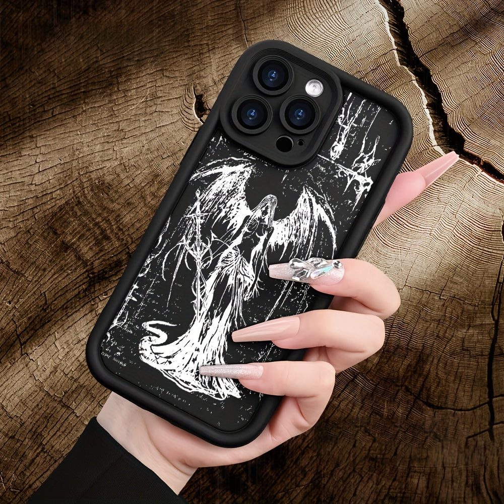 iPhone modellari 11 dan 16 Pro/15 Pro/13/14 Pro Max/12 gacha farishtalar qanotlari bilan yumshoq qoplama.