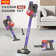 Kids 4-in-1 Cordless Toy Vacuum Cleaner Purple Gray Pretend Play Educational Gift