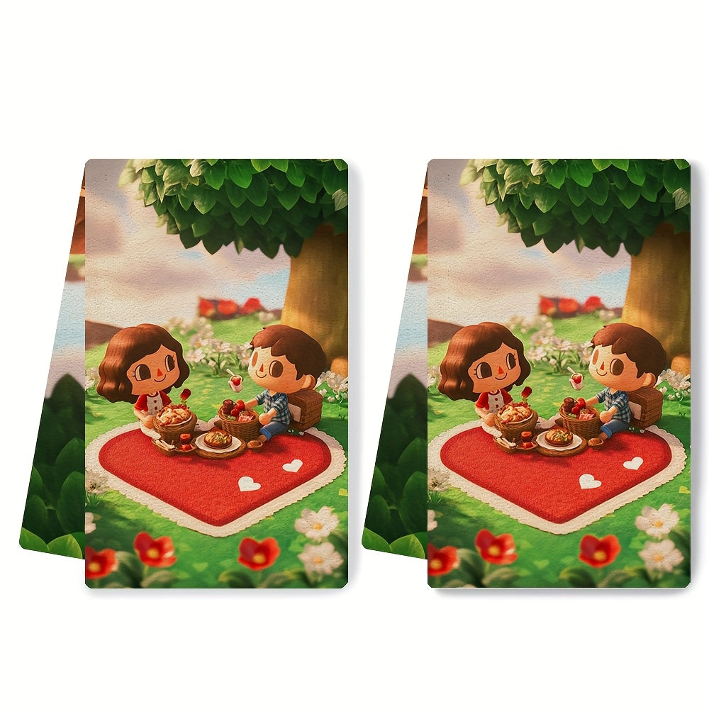 Paquete de 2 toallas de cocina ultra suaves de poliéster con tema costero 16x24 pulgadas