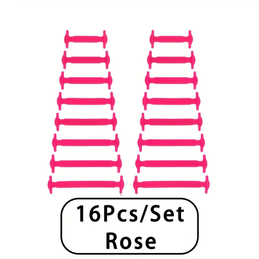 16 шт. силиконовых шнурков без узла для кроссовок и повседневной обуви