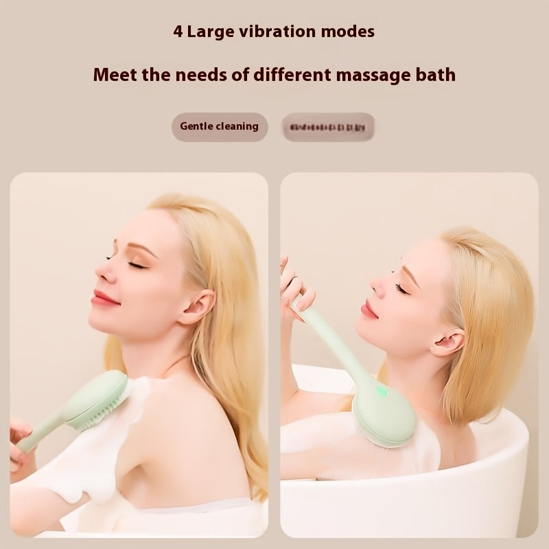 Rechargeable Electric Bath Brush with Long Handle and USB Charging