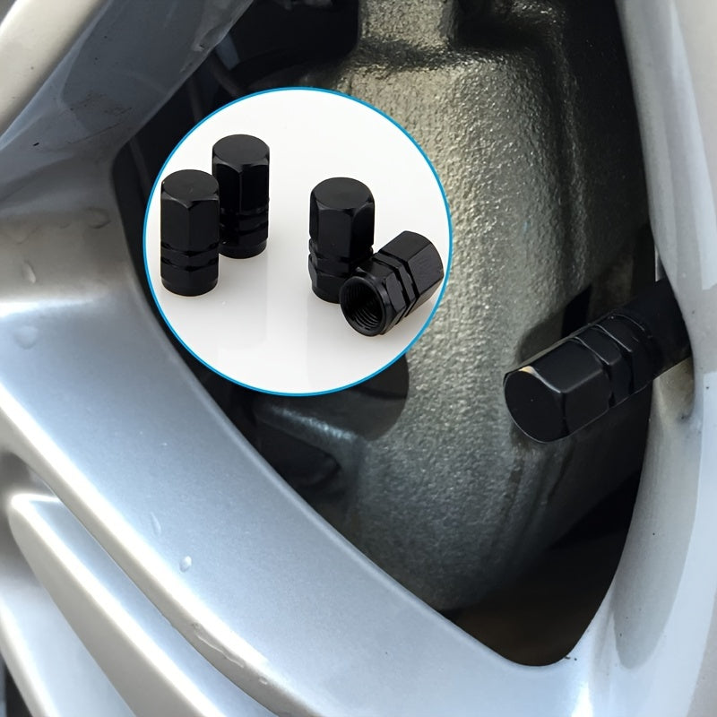 4 dona alyuminiy g'ildirak ventili bo'lagi qopqog'i Universal olti burchakli gaskets avtomobil, SUV, velosiped, mototsikl uchun