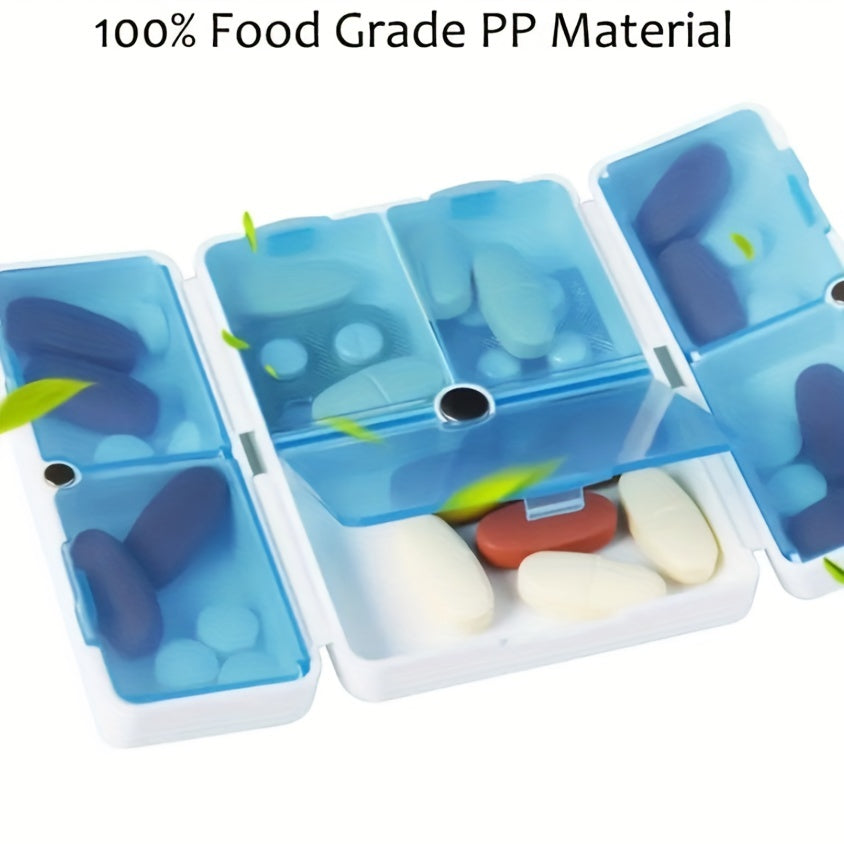 Weekly Pill Organizer for Travel 7-Compartment Medicine Vitamin Box