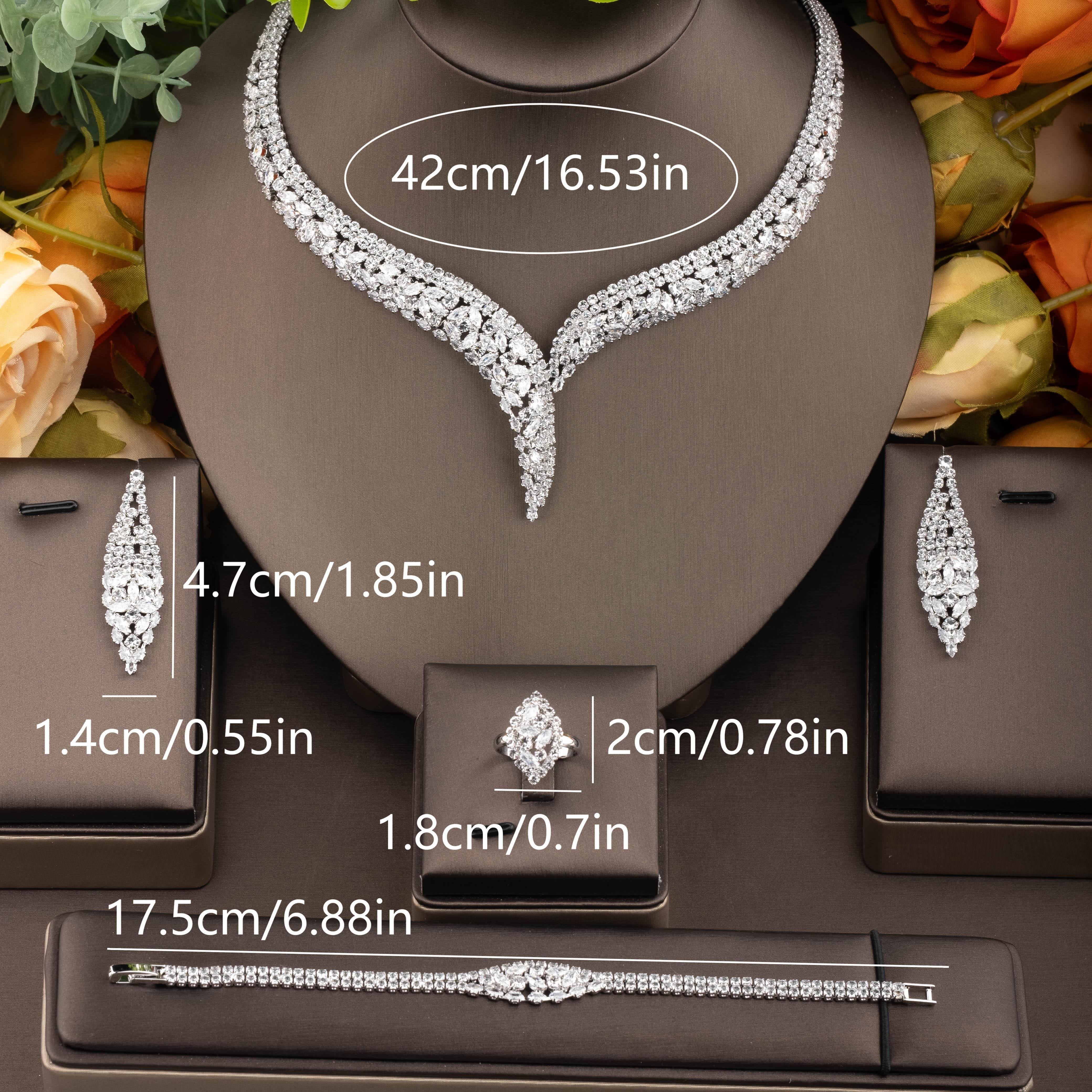 Vintage-Inspired Cubic Zirconia Jewelry Set for Bridal Parties