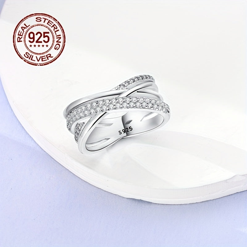 Sterling Silver Ring with Zirconia for Women Wedding and Everyday Wear