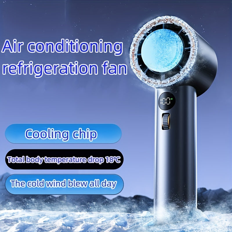 Portable Dual-Function Cooling Fan with USB Rechargeable Battery 10 Speeds Lightweight Desktop Handheld