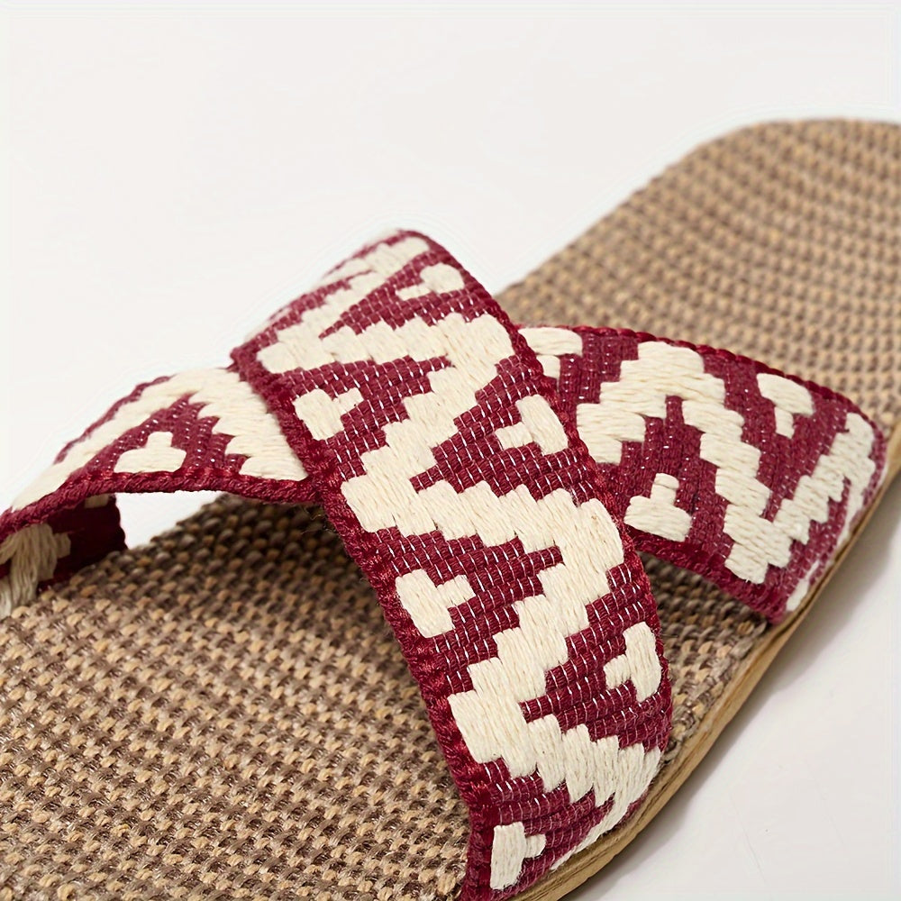 Women Open Toe Slides Casual Slip-On Summer Flat Shoes