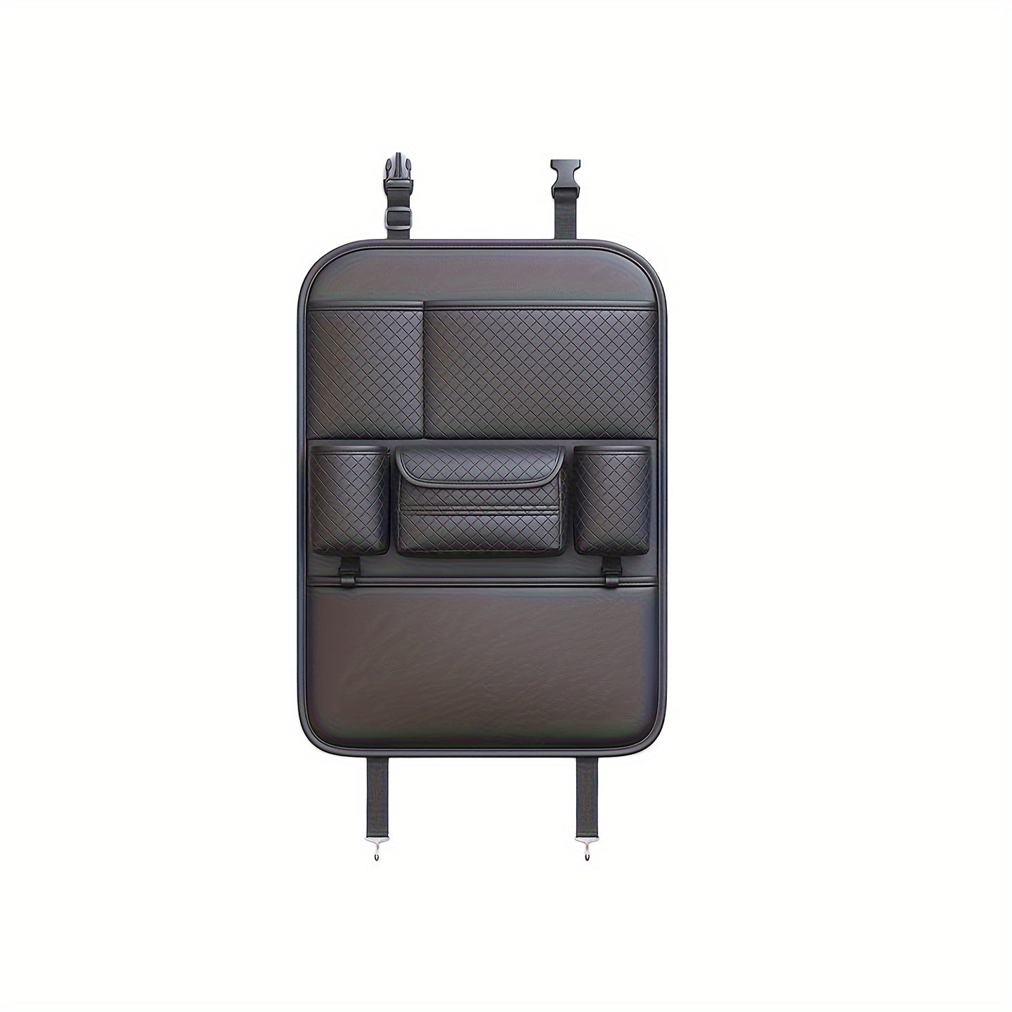 Car Seat Back Organizer Bag with Diamond Pattern for Car Storage