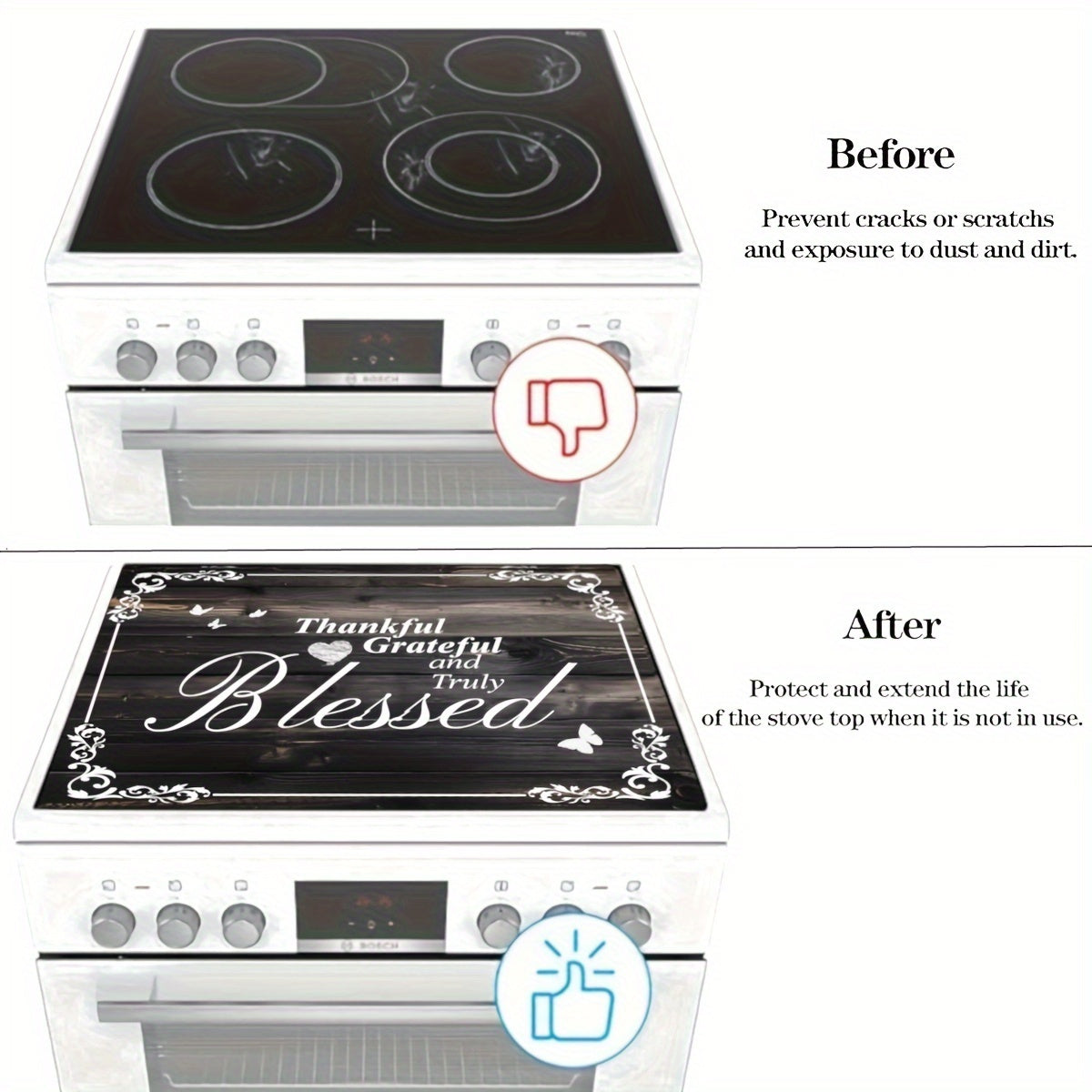 Extra Large Electric Stove Top Cover Waterproof Anti-Slip 28.5x20.5 Inches