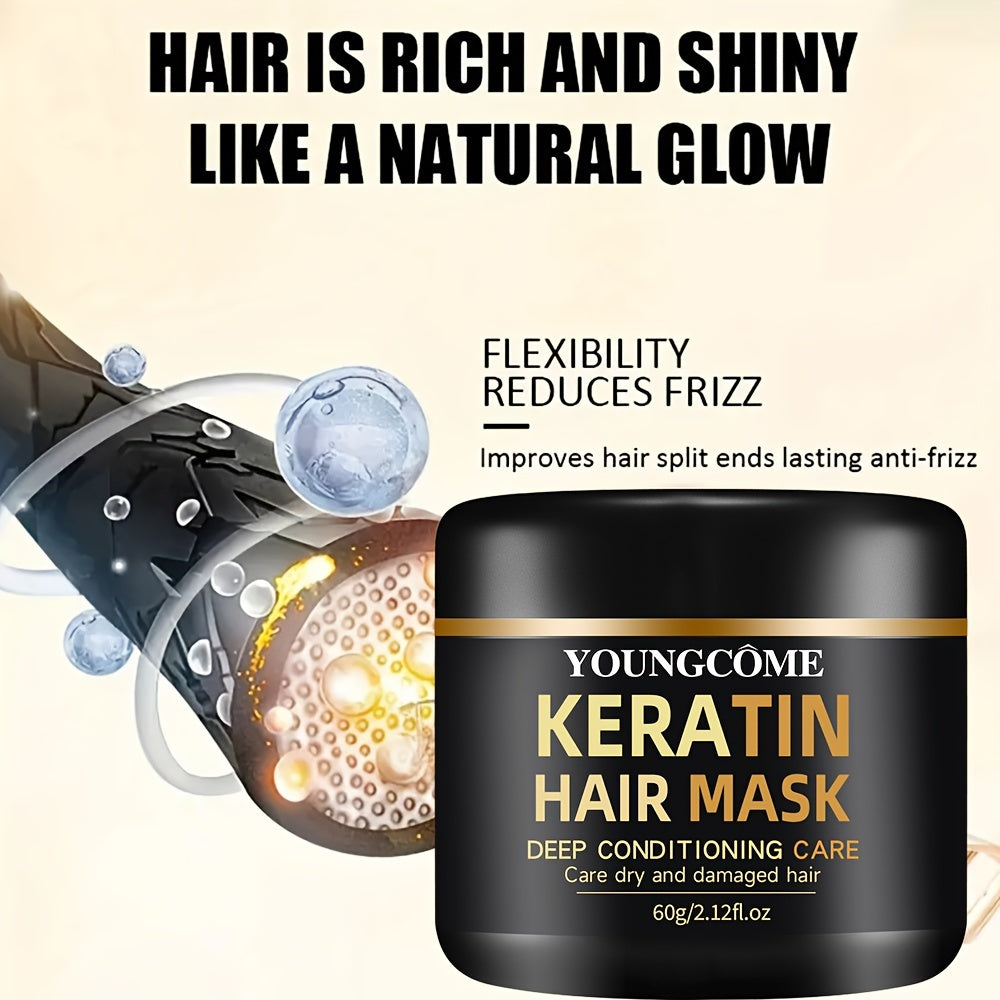 Unisex Hair Mask with Keratin for All Hair Types Moisturizing Cream