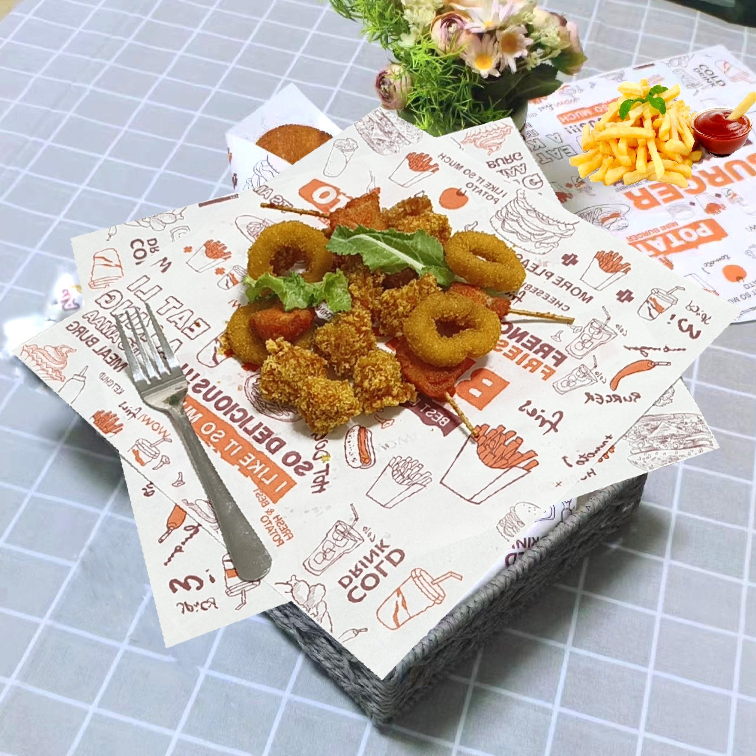 Paquete de papel de horno para deli de 100, 300, 500 para sándwiches, papas fritas, hamburguesas