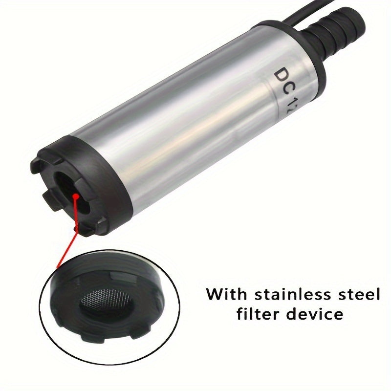 12V DC Submersible Oil Pump with Battery Clamps for Car Transfer