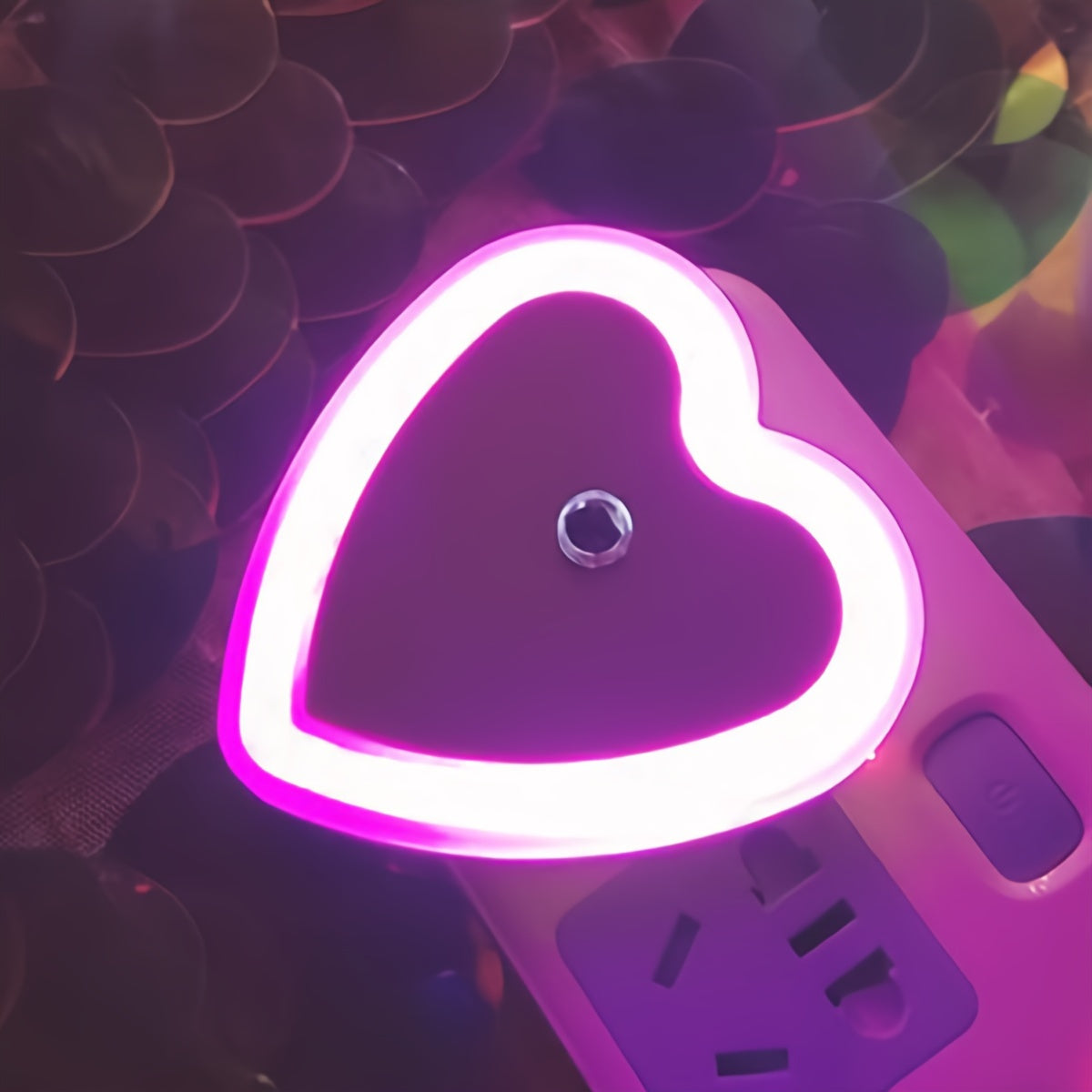 Heart-Shaped LED Night Light with Sensor Wall Mount Indoor Non-Waterproof