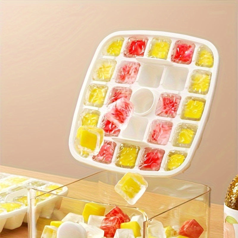 Portable Ice Maker for Refrigerator with 48-Cube Capacity, Ice Clip, 2 Compartments