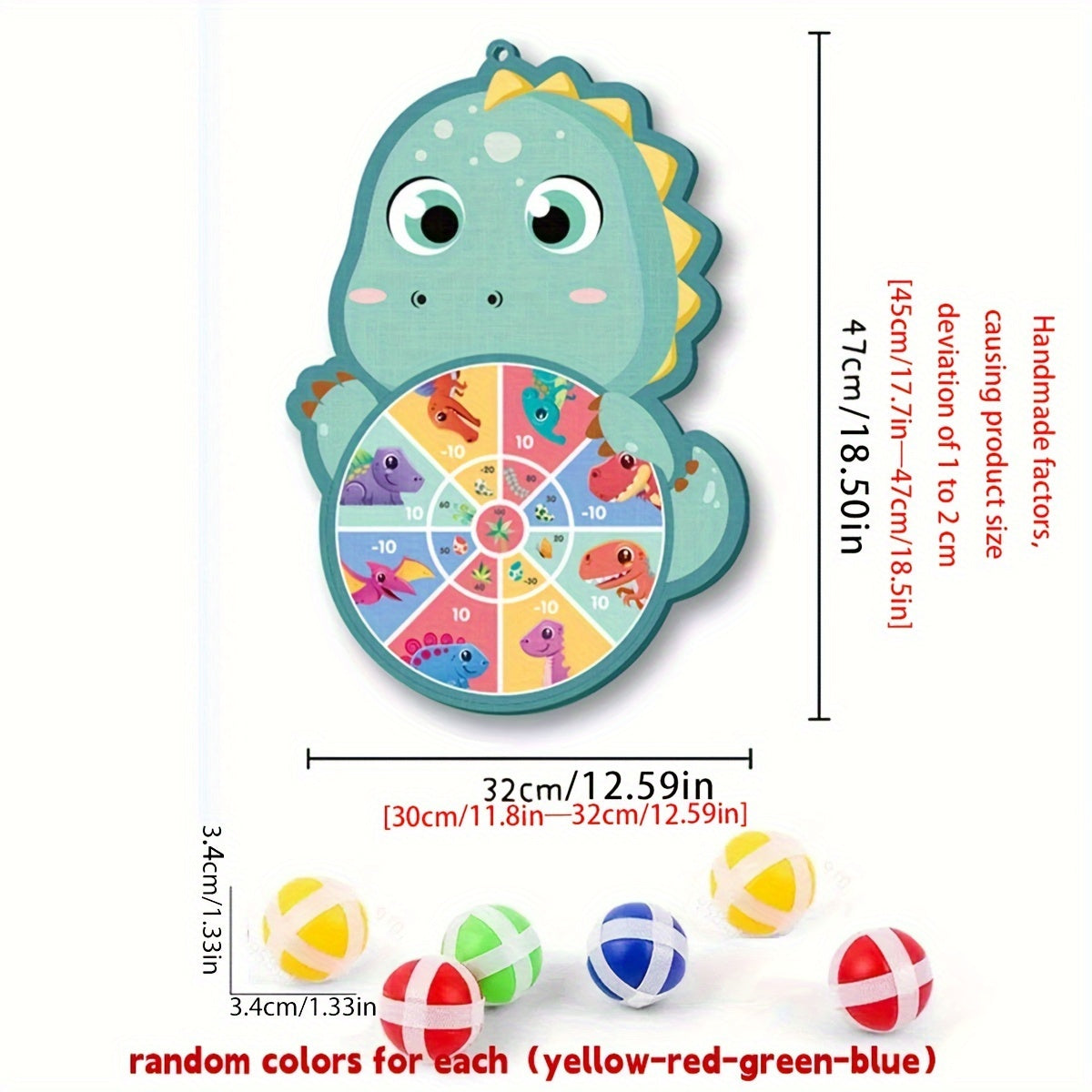 Набор мишеней для дартса со слипающимися мячами и крючком, включающий 6 мячей с мультяшными животными для активного отдыха и обучения на улице и в помещении.