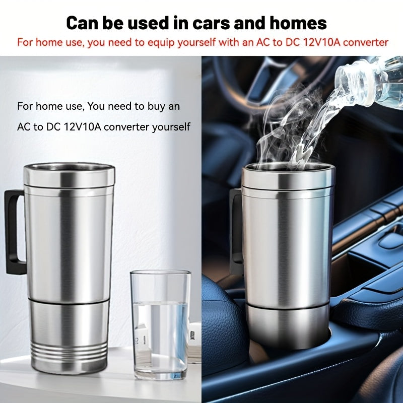 12V 24V Metall avtomobil issiq chashka, yashirin stakan bilan izolyatsiyalangan elektr sayohat uchun qahva va suv shisha