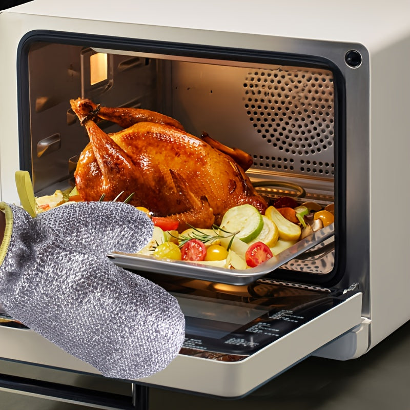 Set of Four Silver Cleaning Gloves with Liner for Kitchen Bathroom and Patio Use