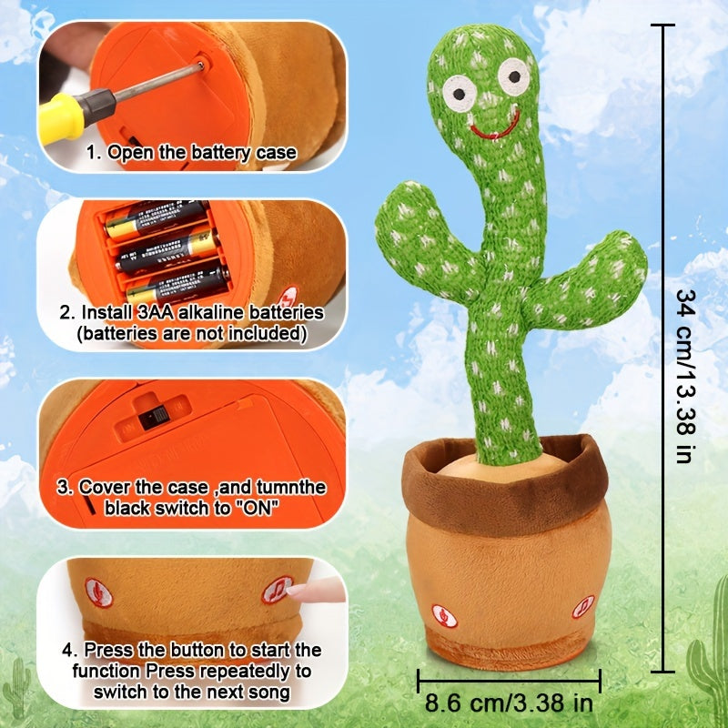 Electric Plush Toy for Kids Green and Multicolor Wiggling Singing Glowing Gift