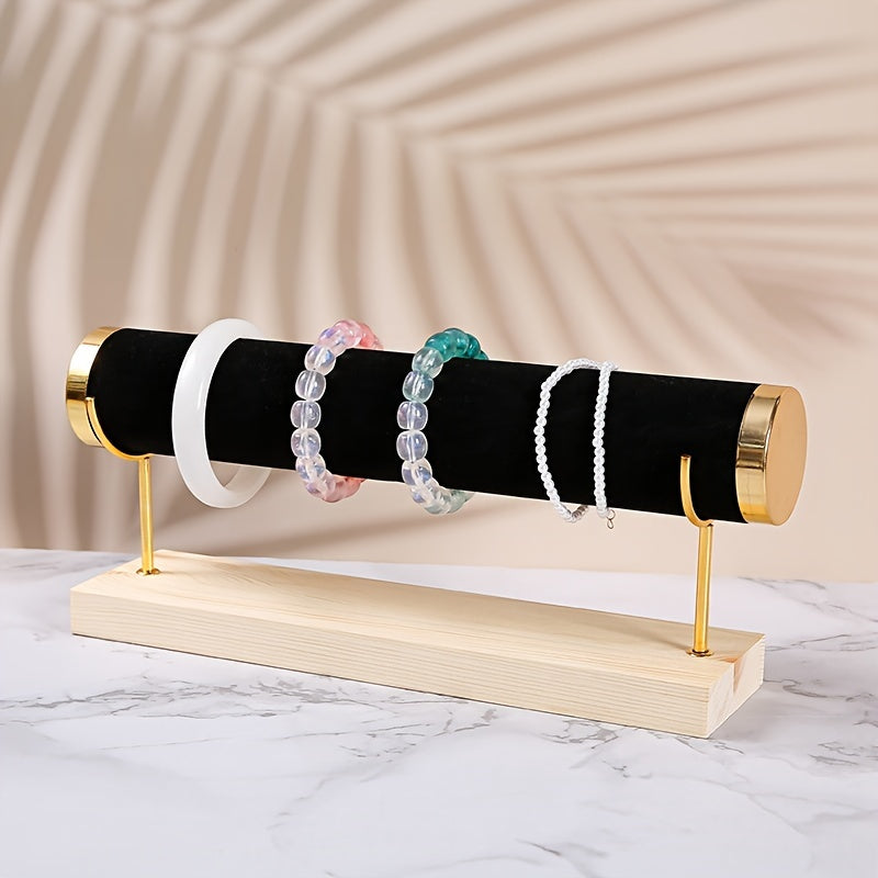 Bracelet Organizer with Removable Tiered Holder and Velvet Display Rack