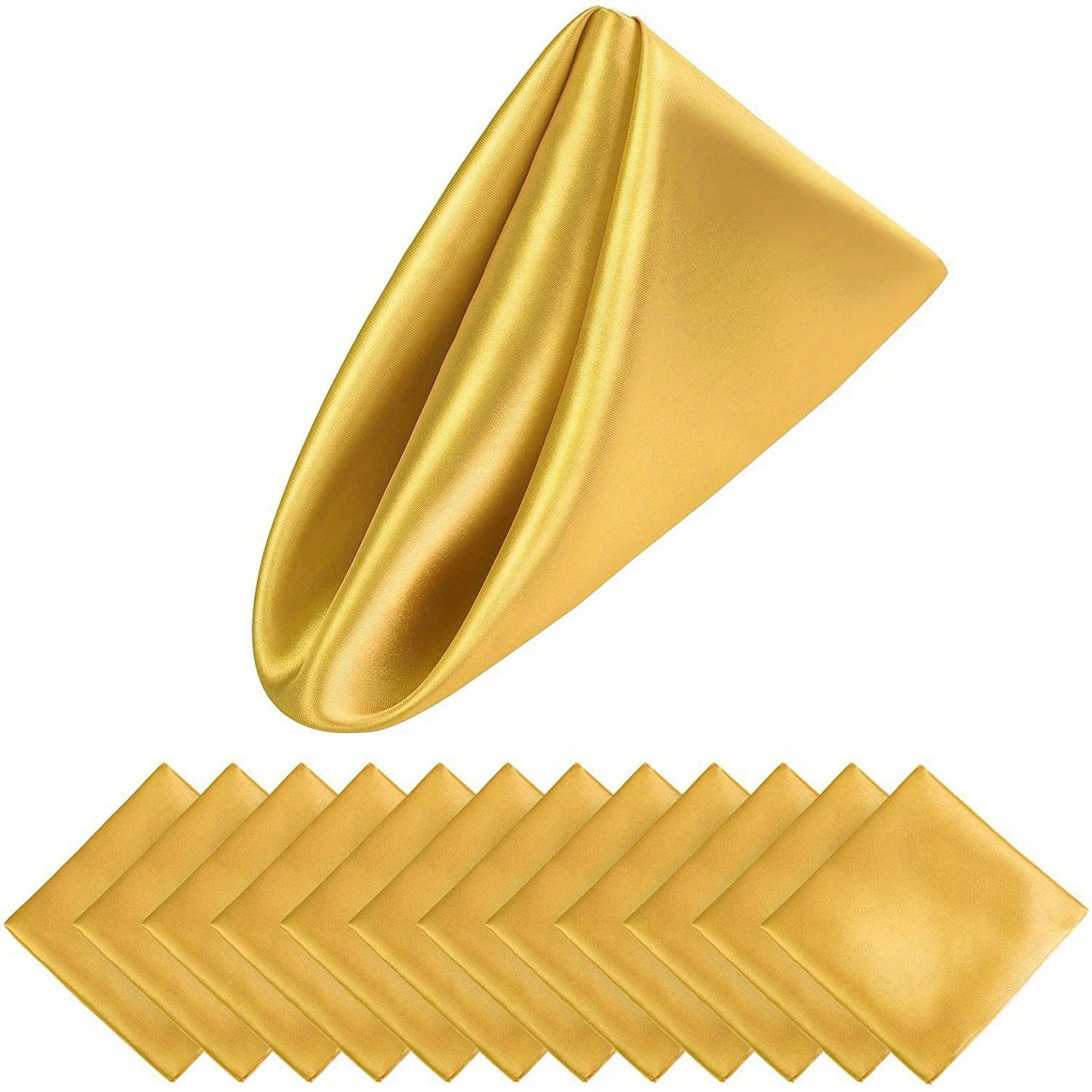 Square Satin Napkins Sets of 6 12 or 24 42.98cm Wedding Dinner Wrinkle-Resistant