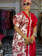 Women's Plus Size V-Neck Sequin Long Dress, Loose Fit, All Seasons